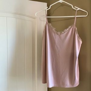 A New Day Blush Pink Tank with Lace Size Small